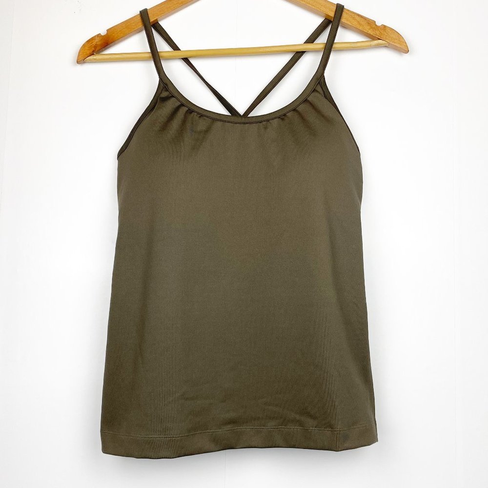 ATHLETA Brown Bra Cami Tank Crossback 34DD